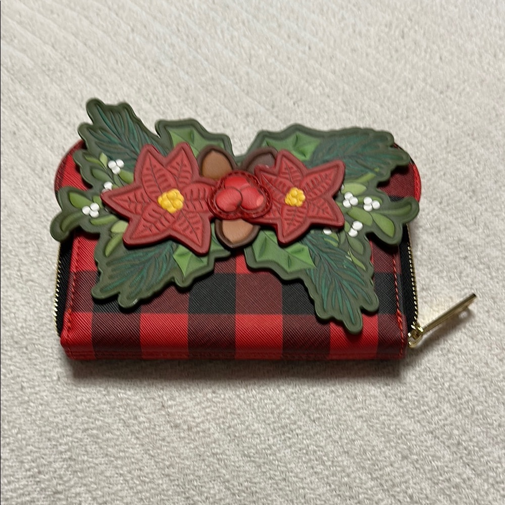 Disney Red and Green Key Holder with Festive Floral Design